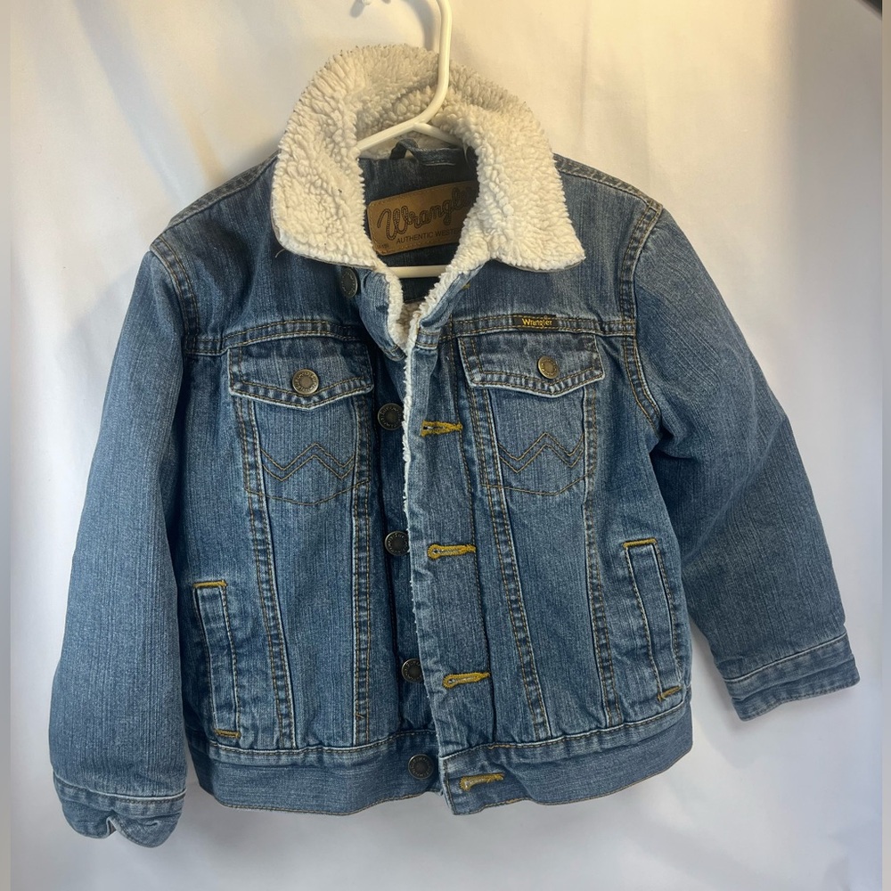 BOY'S WRANGLER WESTERN STYLED SHERPA LINED DENIM JACKET RUSTIC
